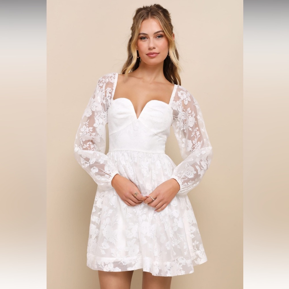 Lulu’s Exceptionally Darling White Burnout Floral Bustier
Mini Dress Medium - Picture 8 of 11